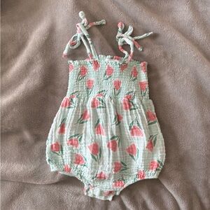 Angel Dear Mint and Pink Baby Romper